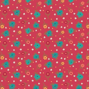 Riley Blake Heather Peterson Market Street Fabric Collection Flowers on Berry Premium 100% Quilt Shop Quality Cotton Fabrics