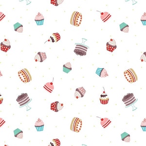 Lewis & Irene Small Things Sweet Fabric Collection Cakes on Cream Premium 100% Cotton Quilt Shop Quality Fabrics