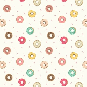 Lewis & Irene Small Things Sweet Fabric Collection Doughnuts on Cream Premium 100% Cotton Quilt Shop Quality Fabrics
