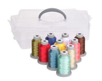 Glide Kimberbell Candy Cane Lane Bench Pillow 10 Mini Spool Thread Collection 40WT (Mini Spool 1100YDS)