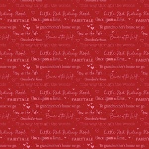 Riley Blake Jennifer Long To Grandmother&#39;s House Fabric Collection Little Red Storybook on Berry Premium 100% Cotton Fabrics