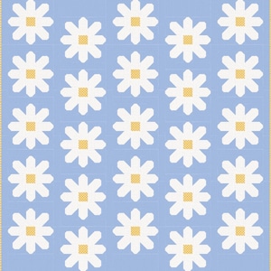 Pen + Paper Patterns Fresh as a Daisy Quilt Kit Featuring Poppie Cotton Fabrics Finished Size:  59.5&quot;x63.5&quot;