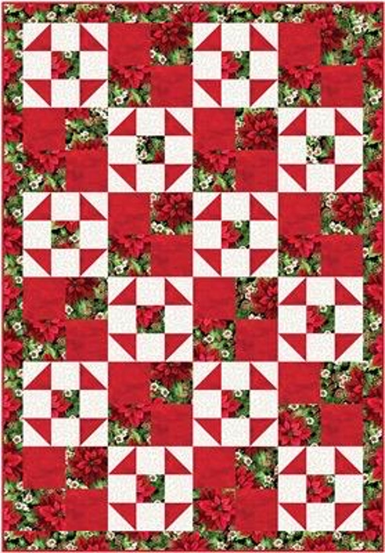 Fabric Cafe Merry & Bright Quilt Pattern - Uses Only 3 Yards of Fabric ...
