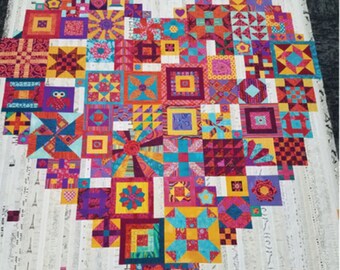 Jen Kingwell Designs Boho Heart Booklet Quilt Pattern (Finished Size: 68”x80”)