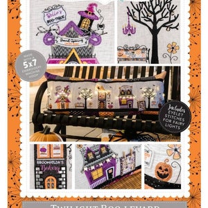 RETIRED!! Kimberbell Twilight Boolivard Bench Pillow Collection (Opt. Machine Embroidery CD, Fabric & Backing Kit, and Embellishment Kits)
