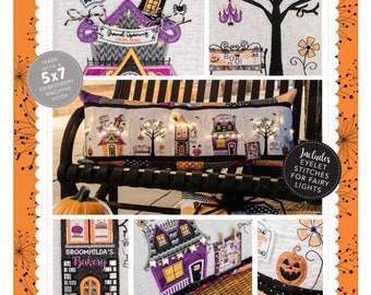 RETIRED!! Kimberbell Twilight Boolivard Bench Pillow Collection (Opt. Machine Embroidery CD, Fabric & Backing Kit, and Embellishment Kits)