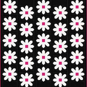 Pen + Paper Patterns Fresh as a Daisy Quilt Kit Featuring Poppie Cotton Fabrics Finished Size:  59.5&quot;x63.5&quot;