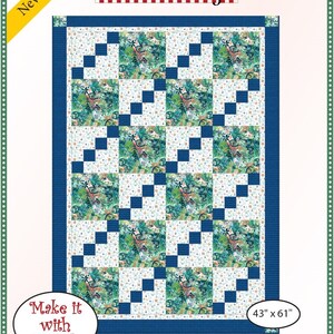 Fabric Cafe City Lights Quilt Pattern - Uses Only 3 Yards of Fabric Finished Size 43”x61”