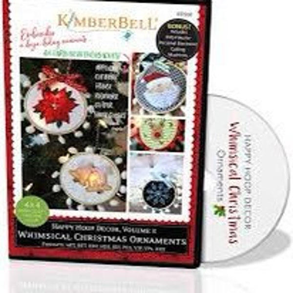 Kimberbell Happy Hoops Decor Volume I:  Whimsical Christmas Ornaments Machine Embroidery CD (optional accessory bundles available)