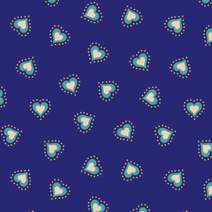 LAST BOLT!! Lewis & Irene Little Matryoshka Fabric Collection Hearts on Blue Premium 100% Cotton Quilt Shop Quality Fabrics