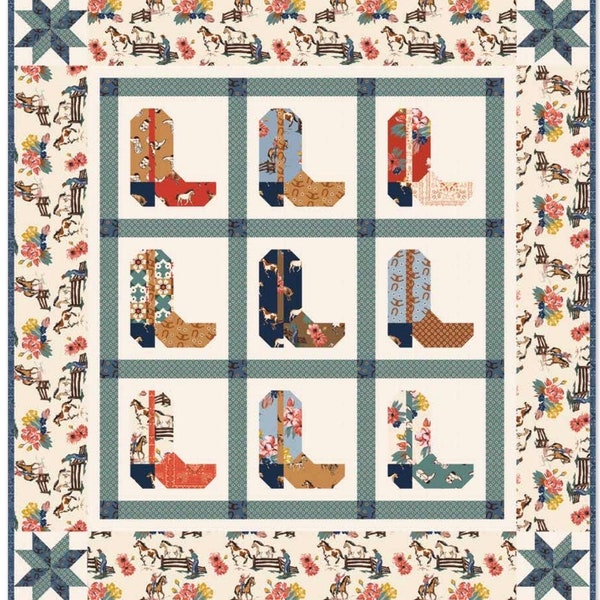 LAST RESTOCK!! Cowgirl's Dream Quilt Kit Featuring Riley Blake Wild Rose Fabric Collection Finished Size: 47"x50"