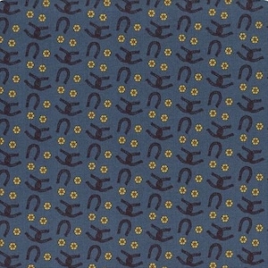 Riley Blake Wild Rose Fabric Collection Horseshoes on Denim Premium 100% Cotton Quilt Shop Quality Fabrics