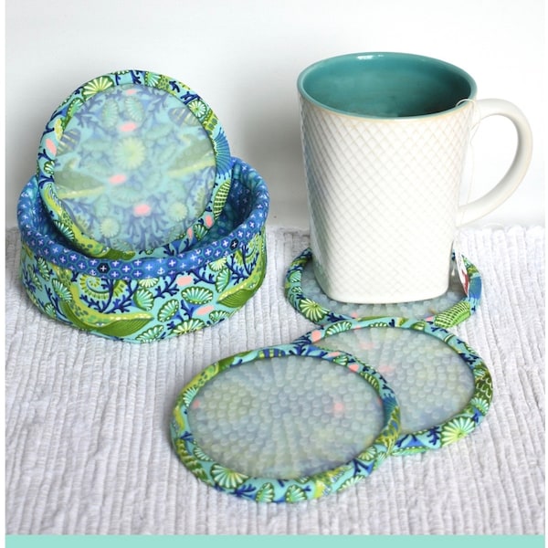 Around The Bobbin Coaster Ride Drink Coaster Pattern (Includes 4 Silicone Inserts)