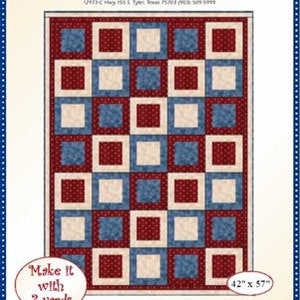 Fabric Cafe Illusions Quilt Pattern (uses only 3YDS of fabric) Finished Size 42”x57”