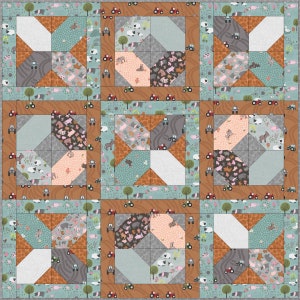 LAST ONE!! Lewis & Irene Piggy Tails Playmat Kit #2 Featuring Lewis and Irene Piggy Tails Fabric Collection Finished Size 42”x42”
