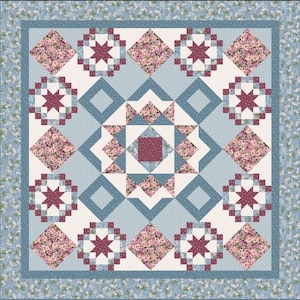 KLEINES EINZELSTÜCK! Maywood Studio Blooming Bunch Quilt Kit Mit Adelaide Fabric Collection Fertige Größe: 74 "x74" Premium 100% Baumwollstoffe