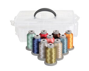 Glide Kimberbell Cup of Cheer Advent Quilt 10 Mini Spool Thread Collection 40WT (Mini Spool 1100YDS)
