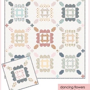 Poppie Cotton Dancing Flowers Quilt Kit Mit Poppie Cotton Garden Party Stoffe Größe: 70 "x70"