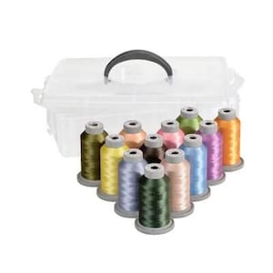 Kolekcja nici Glide Kimberbell Silky Solids Bravo 12 Spool Thread Collection 40WT GLIDE-SILKYSOLIDS-BRAVO