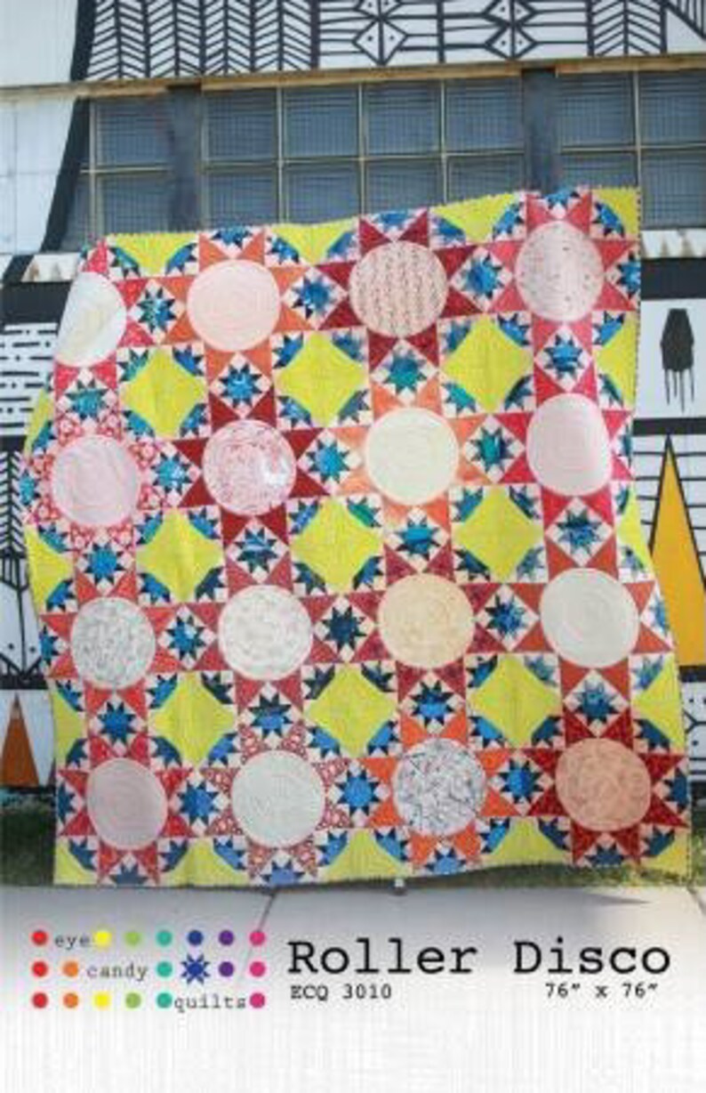Eye Candy Quilts Roller Disco Quilt Pattern Finished Size Etsy