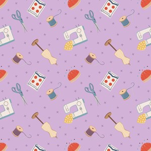 LETZTE SCHRAUBE!! Louis & Irene Small Things Crafts Fabric Collection Nähen auf helllila Premium 100% Baumwolle Quilt Shop Quality Fabrics