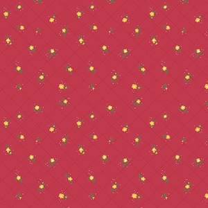Riley Blake Heather Peterson Market Street Fabric Collection Flower Grid on Berry Premium 100% Quilt Shop Quality Cotton Fabric