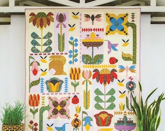 Sew Kind of Wonderful Floral Felicity Quilt Pattern Finished Size: 80"x101"