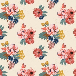 Riley Blake Wild Rose Fabric Collection Wild Rose on Cream Premium 100% Cotton Quilt Shop Quality Fabrics