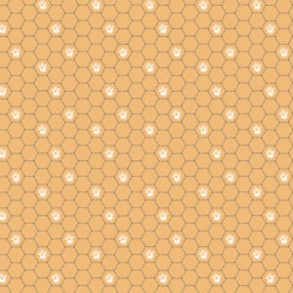 Poppie Cotton Sunshine & Chamomile Fabric Collection Honey Comb on Yellow Premium 100% Cotton Quilt Shop Quality Fabrics