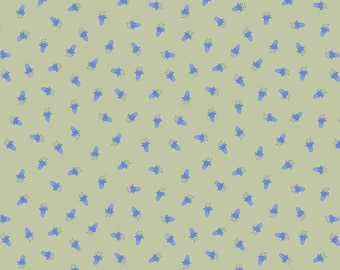 Lewis & Irene Bluebell Wood Reloved, Scattered Bluebells, Sage A637.2