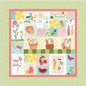 Collection de courtepointes Kimberbell Sippin on Sunshine, motif au choix, kit d'embellissements, kit de tissus, ensemble de fils