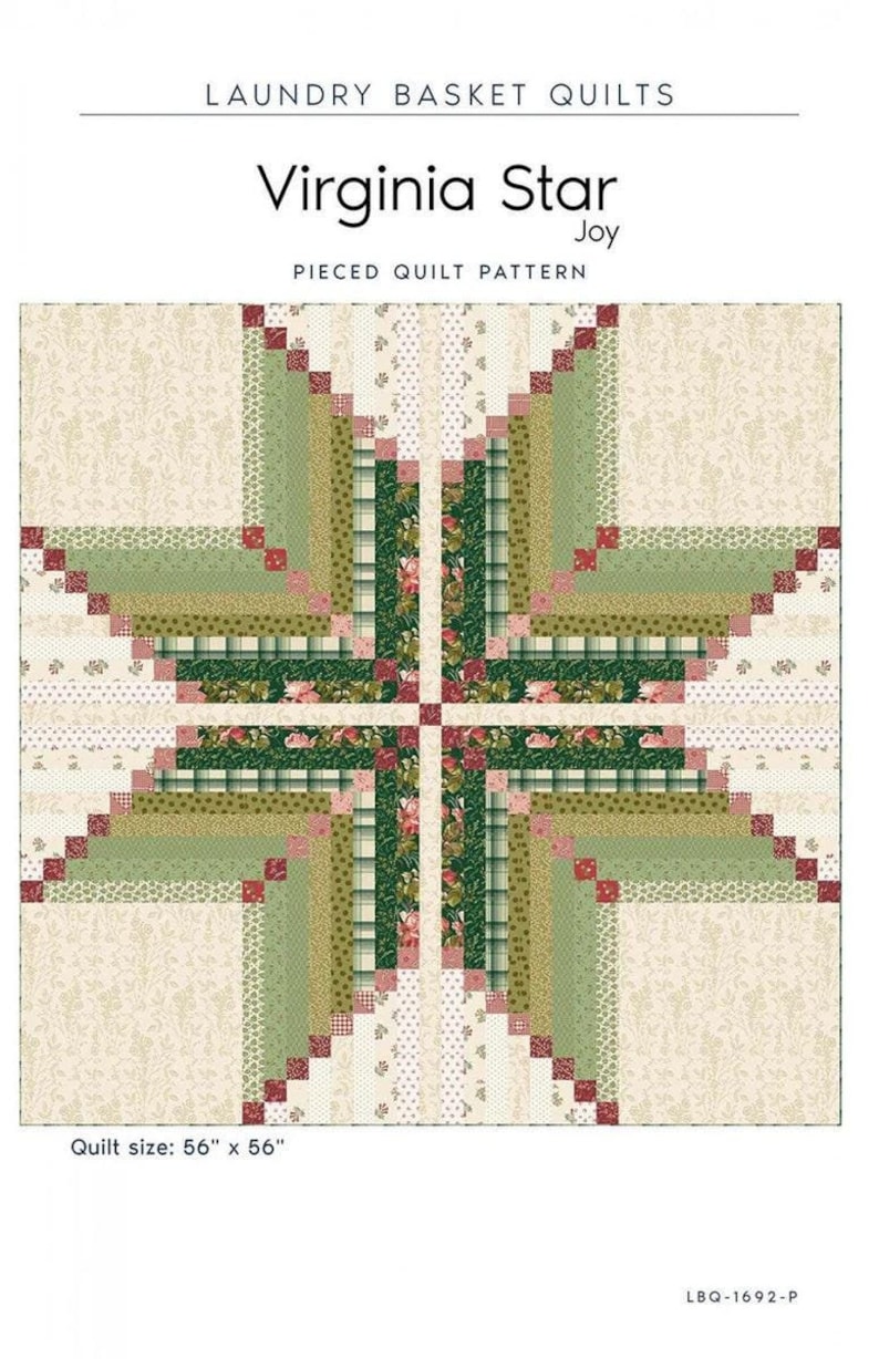 Laundry Basket Quilts Virginia Star Quilt Pattern Finished Size: 56
