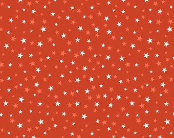 GLOWING FABRICS!! Lewis & Irene Haunted House Fabric Collection Glowing Stars on Orange Premium 100% Cotton Fabrics