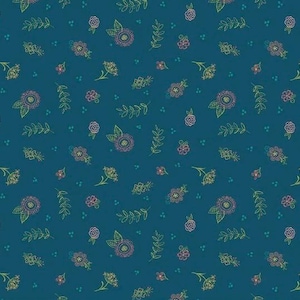 LAST BOLT!! Riley Blake Heather Peterson Market Street Fabric Collection Embroidery Flowers on Navy Premium 100% Cotton Fabrics