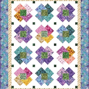 The Whimsical Workshop All In Bloom Quilt Pattern Finished Size: 56&quot;x69.5&quot;