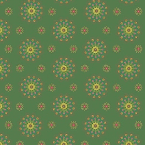Riley Blake Heather Peterson Market Street Fabric Collection Medallions on Green Premium 100% Quilt Shop Quality Cotton Fabric