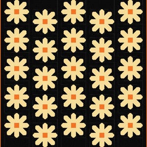 Pen + Paper Patterns Fresh as a Daisy Quilt Kit Featuring Poppie Cotton Fabrics Finished Size:  59.5&quot;x63.5&quot;