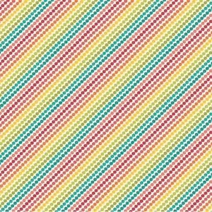 Riley Blake Heather Peterson Market Street Fabric Collection Rainbow Stripes on Cream Premium 100% Quilt Shop Quality Cotton Fabric