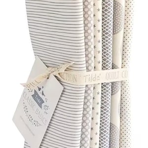 Tilda Basics Classics Gray Fabric Collection 6pc Fat Quarter Bundle Authentic Premium 100% Cotton Fabrics
