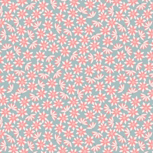 Lewis & Irene On The Lake Fabric Collection Pink Lillies on Blue Premium 100% Cotton Quilt Shop Quality Fabrics