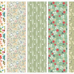 OSTATNI!! Poppie Cotton 5 Yard Bundle Box Assorted Prints on Greens Premium 100% Cotton Quilt Shop Quality Fabrics