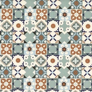 Riley Blake Wild Rose Fabric Collection Wild Rose Tiles on Teal Premium 100% Cotton Quilt Shop Quality Fabrics