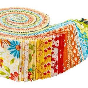 Riley Blake Sandy Gervais Here Comes The Sun Fabric Collection 2.5&quot; Rolie Polie