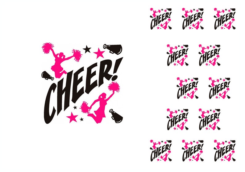 12 edible cupcake toppers Cheer Birthday Personalised 7.5 inch Round Cake Topper Cheerleader Rice wafer or Icing Sheet.1099