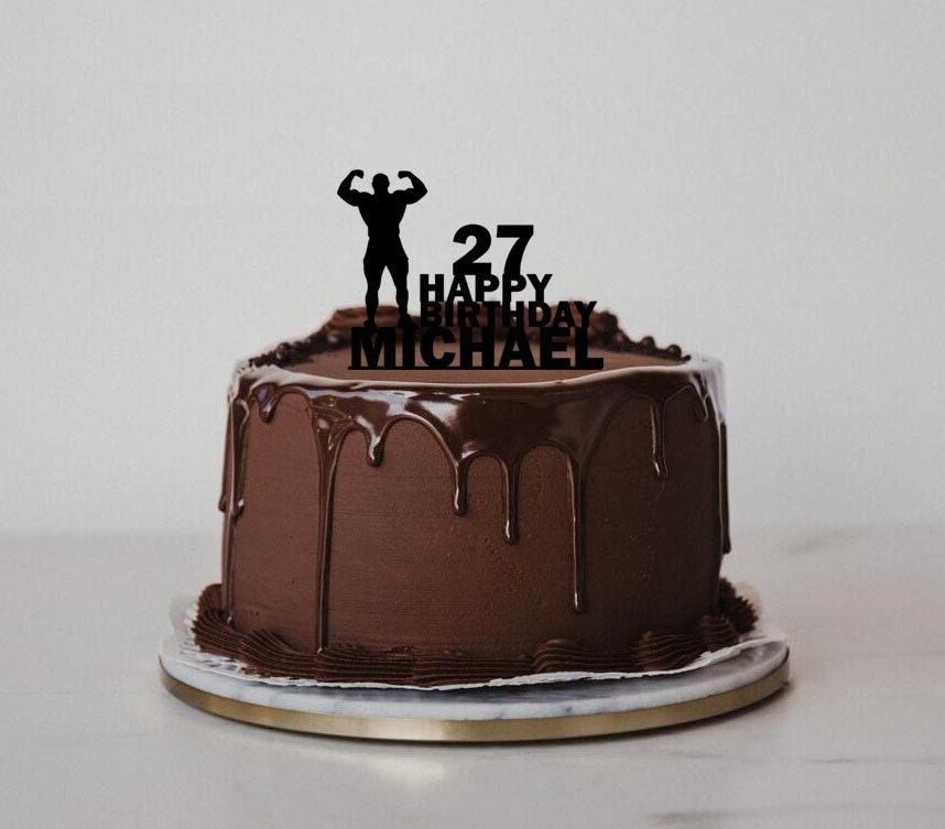 Decoration Gateau Danniversaire Gym Body Builder Poids Etsy