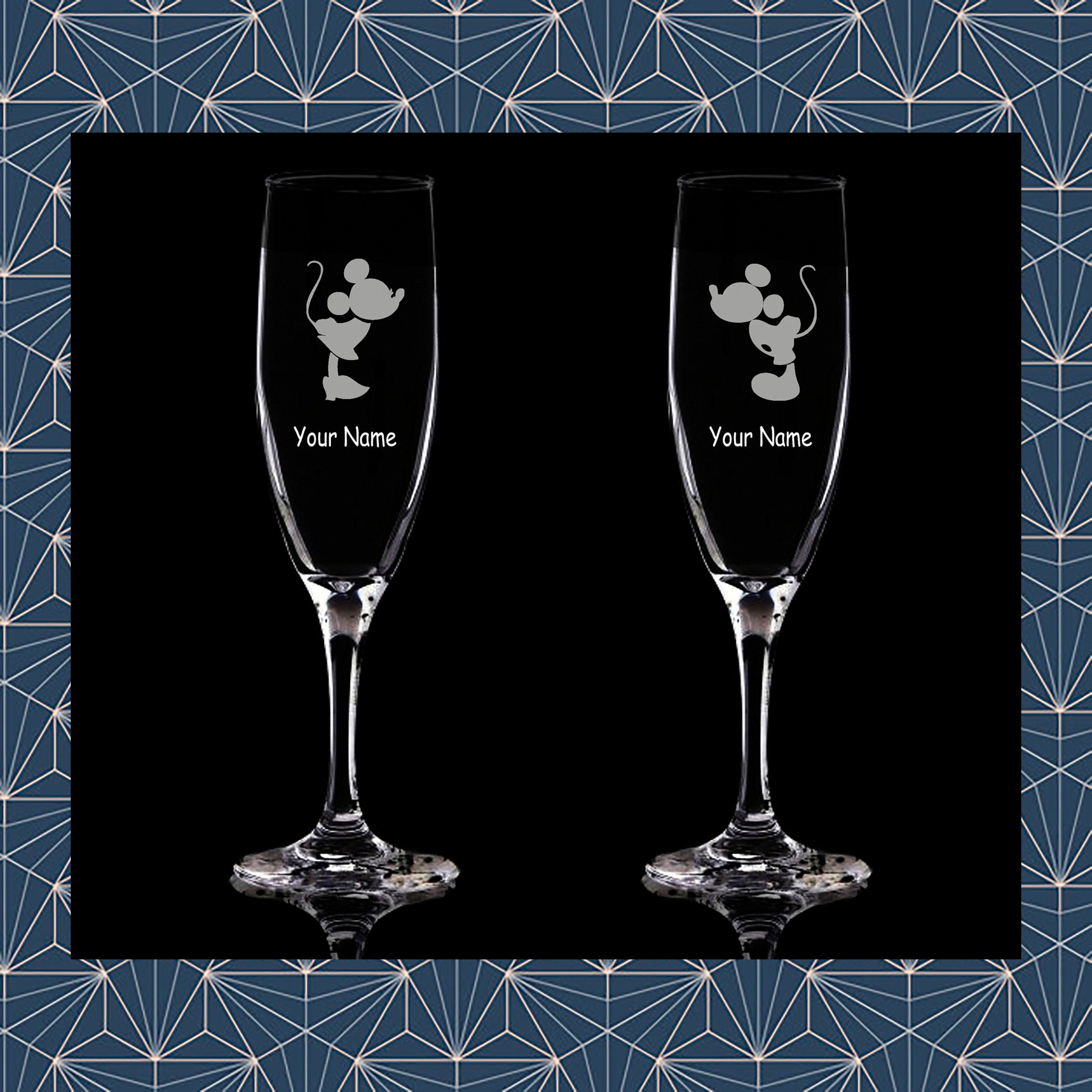 Disney Champagne Party Flutes Personalised Quality and Comfort Online