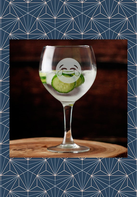 Crying With Laughter Emoji Engraved Balloon Gin Glass Etsy