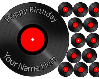 Personalised Northern Soul LPStyle Vinyl Record Music Player Icing Cake Topper