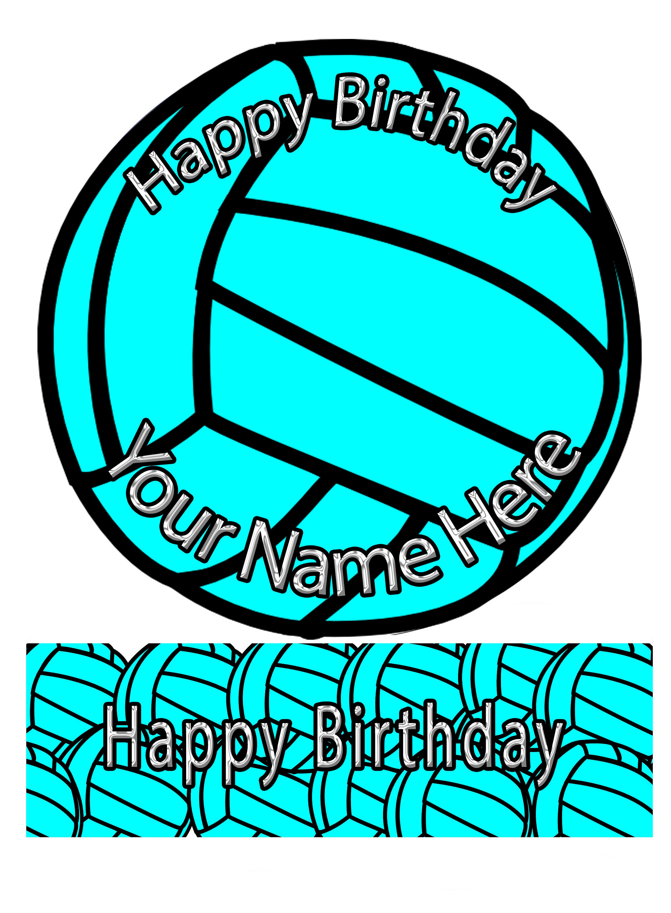 Volleyball Sports Birthday Cake Topper Personalised Edible Etsy
