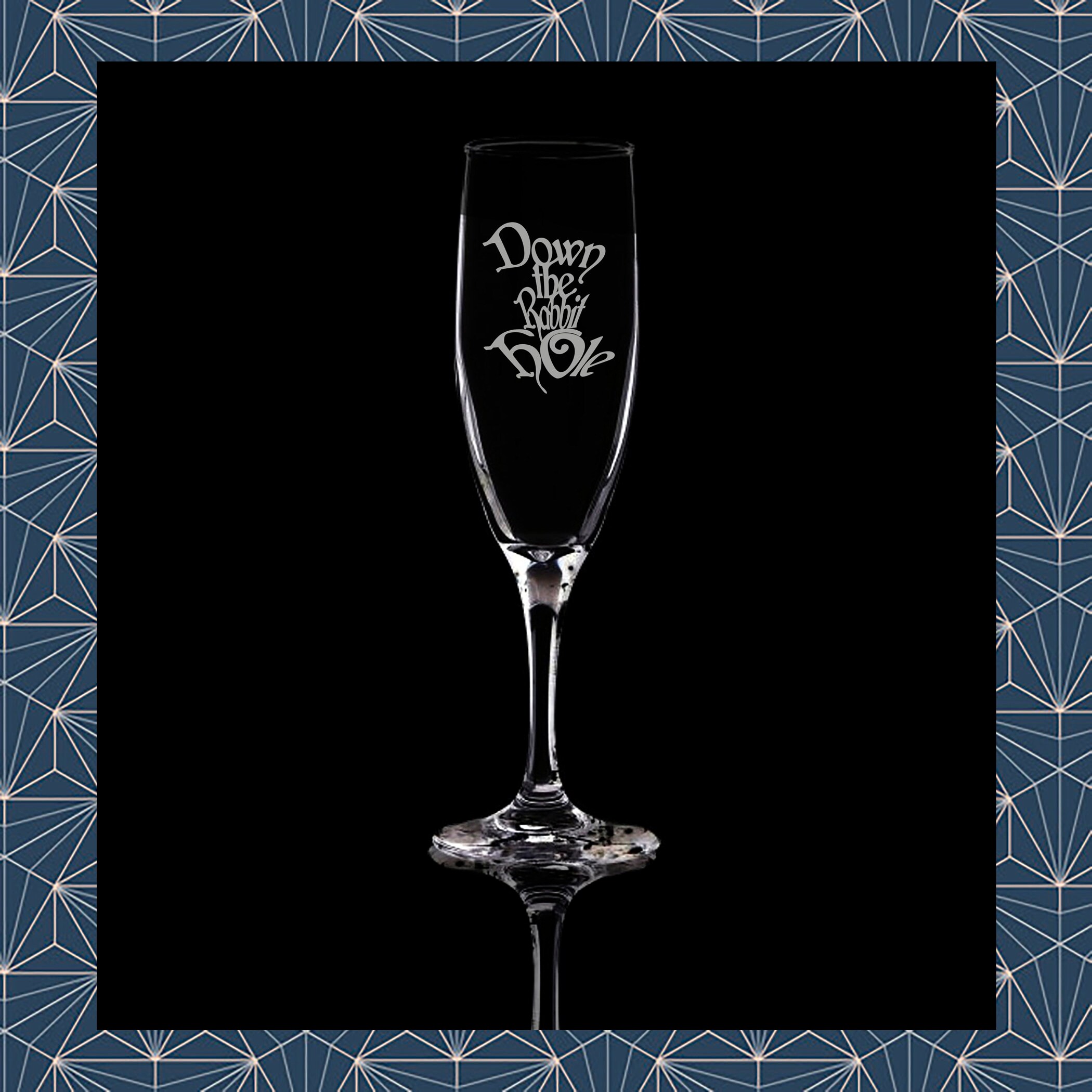 Down the Rabbit Hole Engraved Flute Prosecco Glass. Beautiful - Etsy Sweden